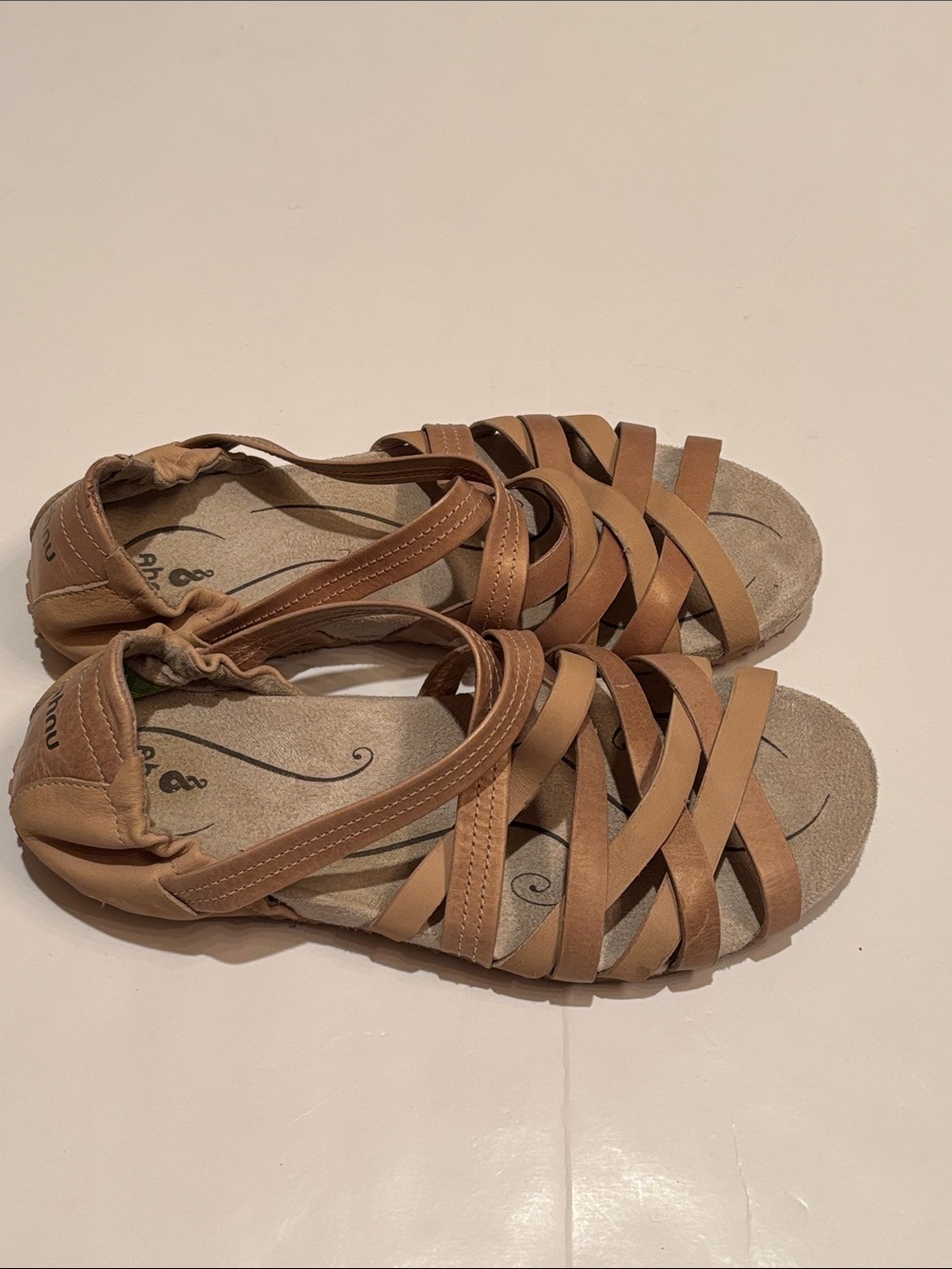 Ahnu Women's Tan Strappy Woven Sandals 6